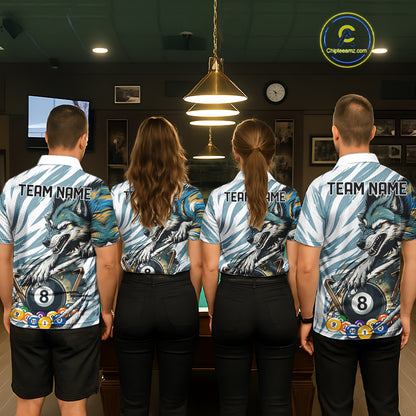 Personalized Wolf Claws 8 Ball Billiard Pool Shirt Custom Funny Billiard 3D Team Attire For Men NYN2951