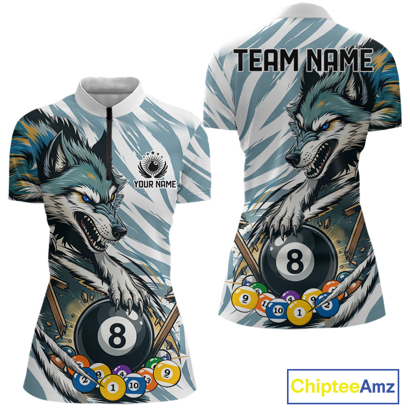 Personalized Wolf Claws 8 Ball Billiard Pool Shirt Custom Funny Billiard 3D Team Attire For Women NYN2951