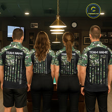 Load image into Gallery viewer, US Flag Camouflage 8 Ball Pool Billiard Polo &amp; Quarter-Zip Custom Billiard Team Attire For Men NYN2748