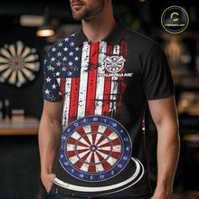 Load image into Gallery viewer, Custom Funny Rich Eagle Grunge US Flag Darts Polo Shirts For Men Patriotic Darts Team Jerseys NYN2757
