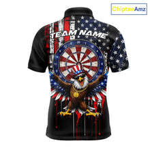 Load image into Gallery viewer, Custom Funny Rich Eagle Grunge US Flag Darts Polo Shirts For Men Patriotic Darts Team Jerseys NYN2757
