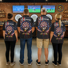 Load image into Gallery viewer, Custom Funny Rich Eagle Grunge US Flag Darts Polo Shirts For Men Patriotic Darts Team Jerseys NYN2757