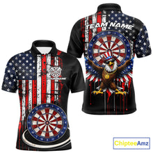 Load image into Gallery viewer, Custom Funny Rich Eagle Grunge US Flag Darts Polo Shirts For Men Patriotic Darts Team Jerseys NYN2757