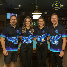 Load image into Gallery viewer, Blue Flaming Eagle Play 8 Ball And 9 Ball Billiard Pool Shirt For Women Custom Billiard Team Appeal NYN2761
