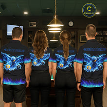 Load image into Gallery viewer, Blue Flaming Eagle Play 8 Ball And 9 Ball Billiard Pool Shirt For Women Custom Billiard Team Appeal NYN2761