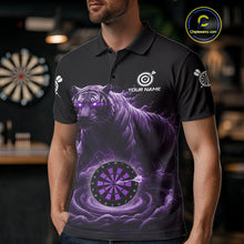 Load image into Gallery viewer, Custom Purple Smokes Funny Tiger Dartboard Men Darts Polo Shirt, Outfits Dart Jerseys NYN1810