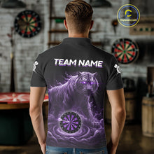 Load image into Gallery viewer, Custom Purple Smokes Funny Tiger Dartboard Men Darts Polo Shirt, Outfits Dart Jerseys NYN1810