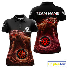 Load image into Gallery viewer, Custom Red Smokes Funny Tiger Dartboard Women Darts Polo Shirt, Outfits Dart Jerseys NYN1812