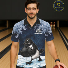 Load image into Gallery viewer, Funny Great Auk Icy Bowling Ball Shirts For Men Custom Snowflake Bowling Jersey, Gift For Bowlers NYN3172