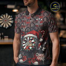 Load image into Gallery viewer, Custom Funny Dartboard Red Graffiti Christmas Darts Polo Shirt For Men, Xmas Dart Jerseys NYN1829