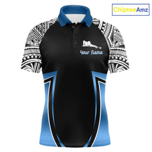 Load image into Gallery viewer, Blue Tribal 8 Ball Billiard Shirt For Men Personalized Tribal Pool Polo &amp; 1/4-Zip Team Jersey NYN2984