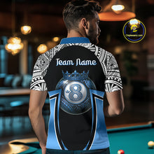 Load image into Gallery viewer, Blue Tribal 8 Ball Billiard Shirt For Men Personalized Tribal Pool Polo &amp; 1/4-Zip Team Jersey NYN2984