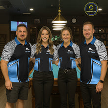 Load image into Gallery viewer, Blue Tribal 8 Ball Billiard Shirt For Men Personalized Tribal Pool Polo &amp; 1/4-Zip Team Jersey NYN2984