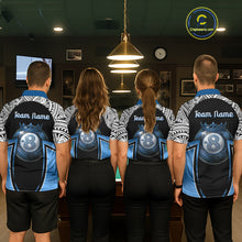 Load image into Gallery viewer, Blue Tribal 8 Ball Billiard Shirt For Men Personalized Tribal Pool Polo &amp; 1/4-Zip Team Jersey NYN2984