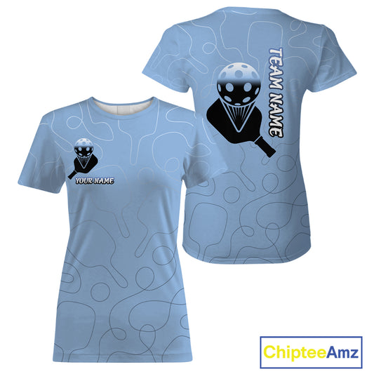 Custom Black And Navy Pickleball T-Shirt For Women Outfit Paddle Pickleball Team Shirt NYN0937