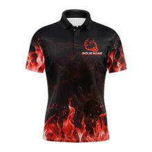 Load image into Gallery viewer, Personalized Red Flaming Grim Reaper Bowling Team Shirts For Women Bowling Polo &amp; 1/4-Zip Jersey NYN2776