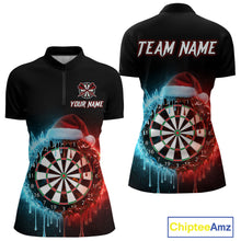 Load image into Gallery viewer, Custom Red Santa Hat &amp; Ice Dartboard Women Darts Quarter-Zip Shirt Outfits Christmas Dart Jerseys NYN1895