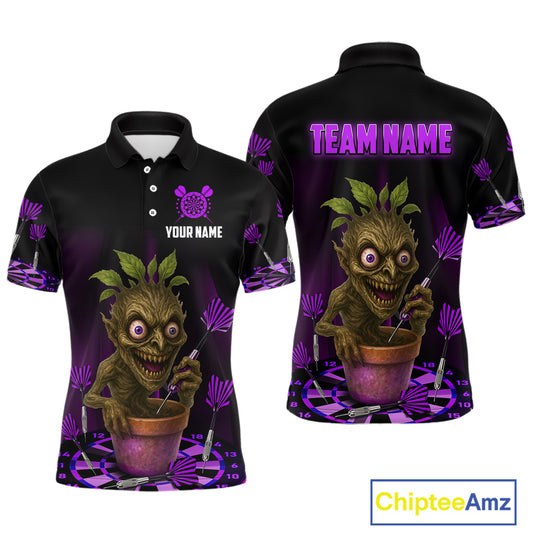 Plant Mage With Purple Darts Men's Funny Darts Shirt - Custom Name For Players NYN0511