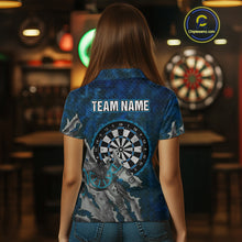 Load image into Gallery viewer, Grunge Dartboard Tear Women&#39;s Darts Shirt Polo Jersey Custom Name For Players NYN0736