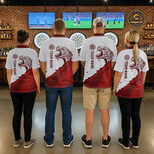 Load image into Gallery viewer, Personalized White And Red Striped Leopard Darts Quarter-Zip Shirts For Men Dart Team Jerseys NYN2197
