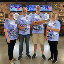 Load image into Gallery viewer, Custom Funny Bee Purple Camouflage Men Darts Polo League Shirts Splatter Dart Jerseys NYN2210
