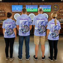 Load image into Gallery viewer, Custom Funny Bee Purple Camouflage Men Darts Polo League Shirts Splatter Dart Jerseys NYN2210