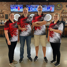 Load image into Gallery viewer, Custom Grey &amp; Red Grunge Paint Dartboard Darts Polo Shirt For Women Outfit Dart Team Jerseys NYN2509