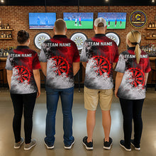 Load image into Gallery viewer, Custom Grey &amp; Red Grunge Paint Dartboard Darts Polo Shirt For Women Outfit Dart Team Jerseys NYN2509