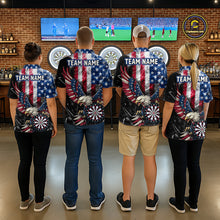 Load image into Gallery viewer, Smoking US Flag &amp; Eagle Dartboard Women Darts Polo Shirt Custom Patriotic Dart Team Jerseys NYN2511