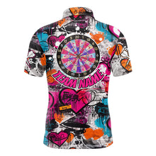 Load image into Gallery viewer, Colorful Heart Graffiti Dartboard Men Darts Polo Shirt Custom Couple Dart Valentine Jerseys NYN2528