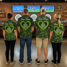 Load image into Gallery viewer, Heart Shamrock Dartboard St Patrick's Day Women Darts Quarter-Zip Shirt Custom Darts Couple Jersey NYN2530