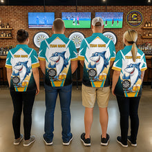 Load image into Gallery viewer, Custom Funny Shark And Cheer Beers Darts Polo &amp; 1/4-Zip For Women Colorful Outfit Dart Team Attire NYN2904