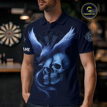 Load image into Gallery viewer, Darts Shirt For Men Personalized Eagle Skull Dartboard Dart Team Jerseys | Blue NYN1153