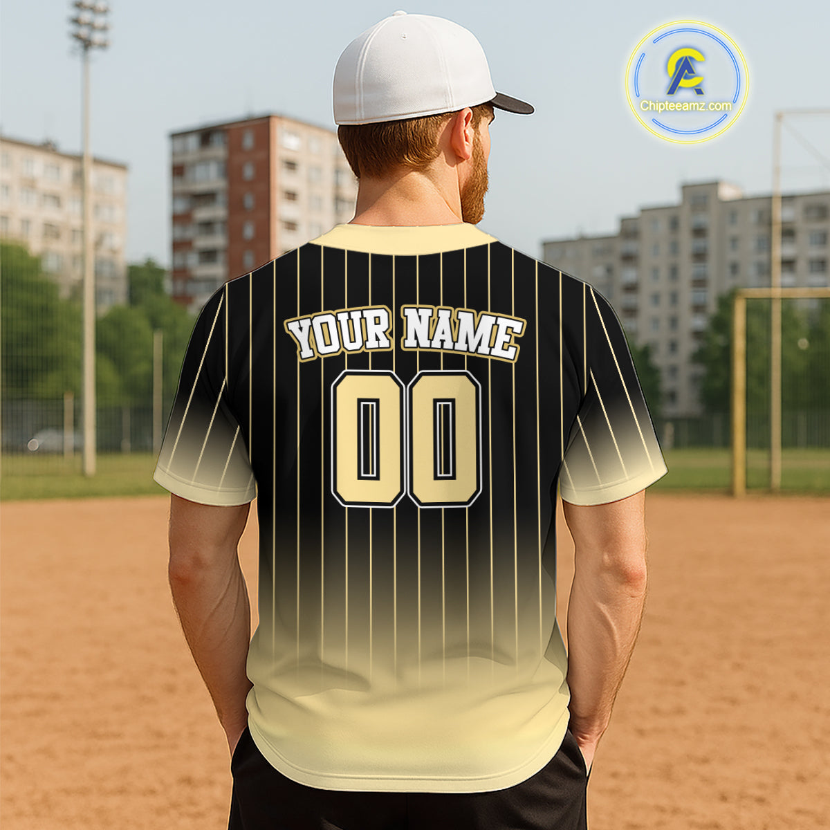 Yellow And Black Classic Baseball Jersey Custom Pinstripe Baseball Jersey For Men NYN0815