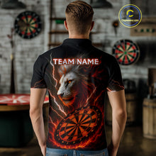 Load image into Gallery viewer, Red Custom Men Darts Shirt With Lion Personalized Lightning Dartboard Dart Jerseys NYN1219
