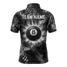 Load image into Gallery viewer, Black White Grunge Pool 8 Ball Billiard Shirt For Men Personalized Ball Billiard Attire Gifts NYN2569