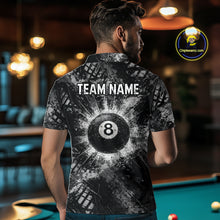 Load image into Gallery viewer, Black White Grunge Pool 8 Ball Billiard Shirt For Men Personalized Ball Billiard Attire Gifts NYN2569