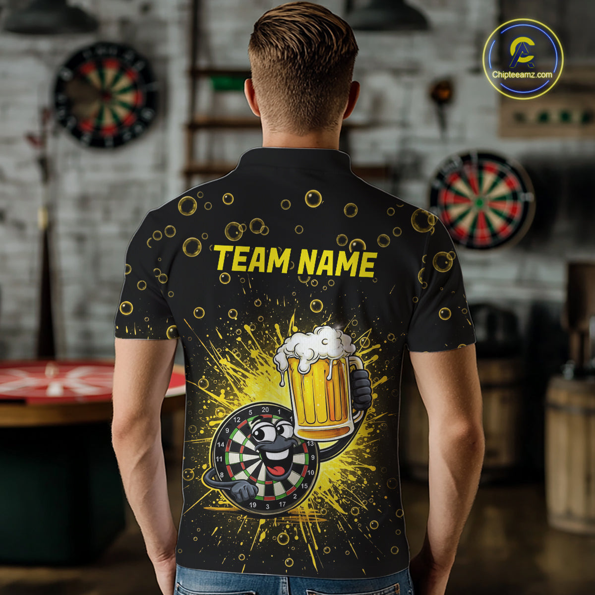 Funny Dartboard Cheer Beer Darts Team Shirt For Men Personalized Dart Polo Jerseys NYN2574