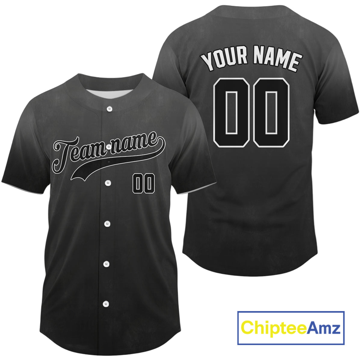 Custom Black Minimalist Baseball Jersey For Men Personalized Classic Baseball Shirt NYN0838