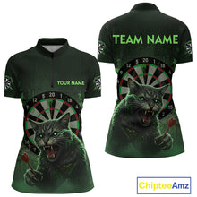 Load image into Gallery viewer, Funny Cat Green Dripping Dartboard Custom Women Quarter-Zip Darts Shirt Outfits Darts Jersey NYN1801