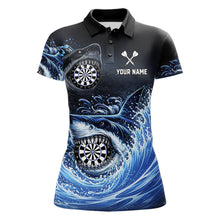 Load image into Gallery viewer, Personalized Funny Shark Waving Blue Dartboard Women Darts Polo Shirt Custom Darts Team Jerseys NYN2583