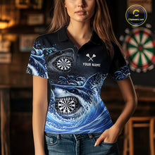 Load image into Gallery viewer, Personalized Funny Shark Waving Blue Dartboard Women Darts Polo Shirt Custom Darts Team Jerseys NYN2583
