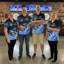 Load image into Gallery viewer, Personalized Funny Shark Waving Blue Dartboard Women Darts Polo Shirt Custom Darts Team Jerseys NYN2583