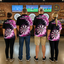Load image into Gallery viewer, Custom Pink Smokes Dartboard &amp; Arrow Women Darts Polo Shirt Personalized Darts Team Jerseys NYN2597