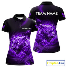 Load image into Gallery viewer, Custom Purple Fantasy Tiger Storm Dart Arrow Darts Polo Shirt For Women Dart Team Jerseys NYN1821