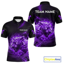 Load image into Gallery viewer, Custom Purple Fantasy Tiger Storm Dart Arrow Darts Polo Shirt For Men Dart Team Jerseys NYN1821