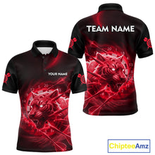 Load image into Gallery viewer, Custom Red Fantasy Tiger Storm Dart Arrow Darts Polo Shirt For Men Dart Team Jerseys NYN1822