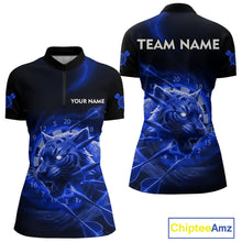 Load image into Gallery viewer, Custom Purple Fantasy Tiger Storm Dart Arrow Darts Quarter-Zip Shirt For Women Dart Team Jerseys NYN1823