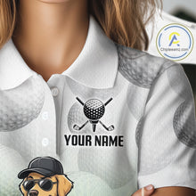 Load image into Gallery viewer, Funny Womens Golf Polo Shirt Custom Golden Retriever Golfer Grass Pattern Golf Team Outfits NYN3396