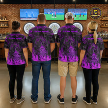 Load image into Gallery viewer, Fire Flames Darts Dragon Purple Dart 1/4-Zip Shirts For Men Personalized Team Dart Jerseys NYN2105